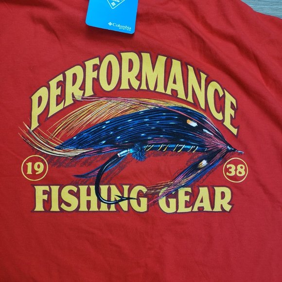 COLUMBIA PFG MEN REDT-SHIRT SIZE XL - Picture 2 of 8